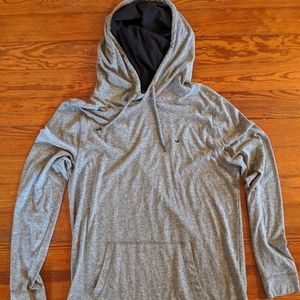 Hollister Heather Gray Long Sleeve Hooded Shirt